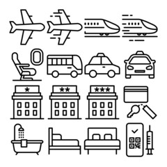 旅行トラベルアイコンセット ニューノーマル