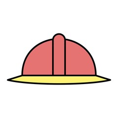 Vector Fire Helmet Filled Outline Icon