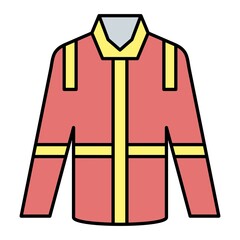 Vector Fire Jacket Filled Outline Icon