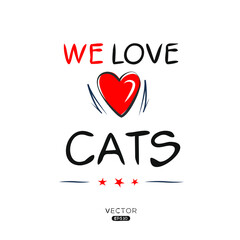 Creative cats lettering, Can be used for stickers and tags, T-shirts, invitations, vector illustration.