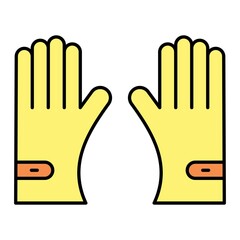 Vector Fireproof Gloves Filled Outline Icon