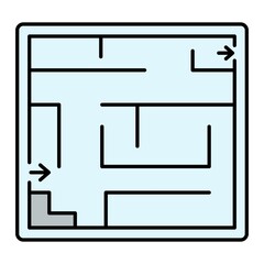 Vector Evacuation Plan Filled Outline Icon