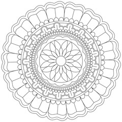 Leaf Flower Petal Coloring Mandala Art Simple Graphic Shape Vector Floral Oriental Outline Vintage Decorative Elements Pattern Illustration Islam Arabic Indian Turkish Mystic Religion Morals Lotus