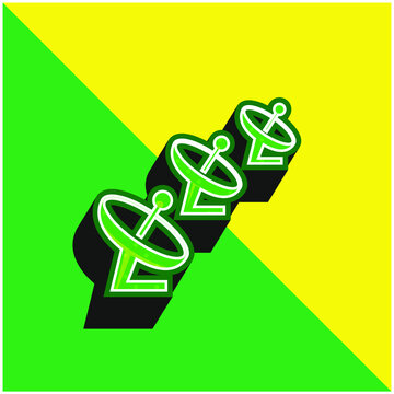 Antennas Green and yellow modern 3d vector icon logo