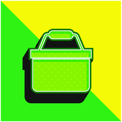 Basket Green and yellow modern 3d vector icon logo