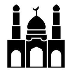 Vector Mosque Glyph Icon Design