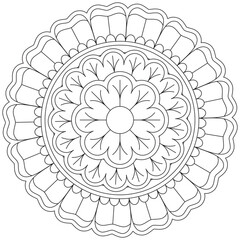 Leaf Flower Petal Coloring Mandala Art Simple Graphic Shape Vector Floral Oriental Outline Vintage Decorative Elements Pattern Illustration Islam Arabic Indian Turkish Mystic Religion Morals Lotus