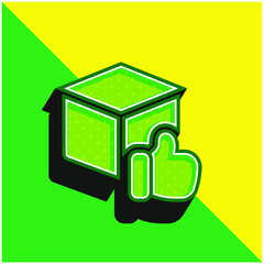 Obraz premium Approved Green and yellow modern 3d vector icon logo