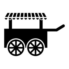 Vector Ice Cream Cart Glyph Icon Design