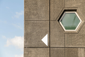 Geometric window of modern multistory building