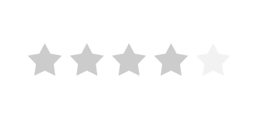 Rating sticker icon with four stars on a white background. Flat design. Graphic Resources