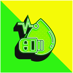 Blood Test Green and yellow modern 3d vector icon logo