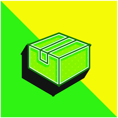 Box Green and yellow modern 3d vector icon logo