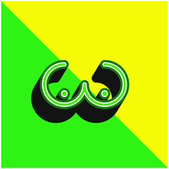 Fototapeta premium Bosom Green and yellow modern 3d vector icon logo