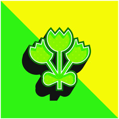 Bouquet Green and yellow modern 3d vector icon logo