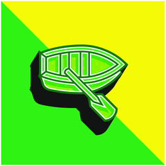 Boat Green and yellow modern 3d vector icon logo