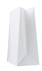New open paper bag isolated on white