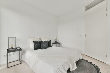 Spacious bedroom in modern apartment