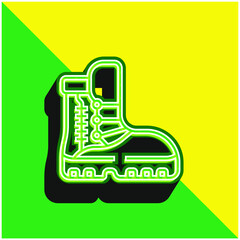 Boots Green and yellow modern 3d vector icon logo