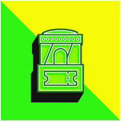 Box Office Green and yellow modern 3d vector icon logo