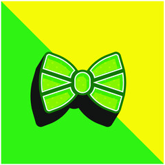 Bow Tie Green and yellow modern 3d vector icon logo