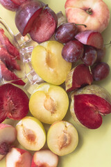 Group of Plum fruit put on background,