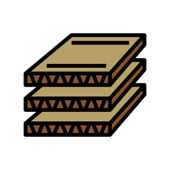 cardboard layers color icon vector. cardboard layers sign. isolated symbol illustration