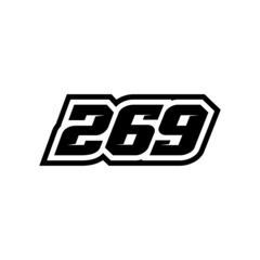 Racing number 269 logo on white background