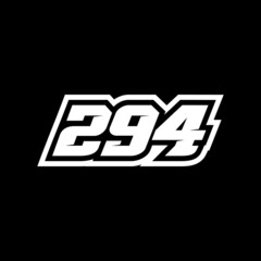 Racing number 294 logo on white background