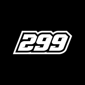 Racing number 299 logo on white background