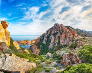 Fototapeta na wymiar Stunning view of popular travel destination Costa Paradiso.