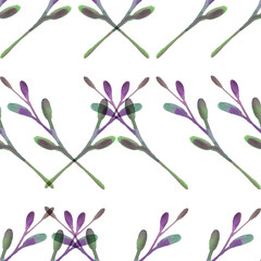 Abstract watercolor design with branches as background.