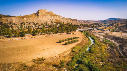 Salso River Valley Near Riesi and Sommatino, Province of Caltanissetta, Sicily, Italy, Europe