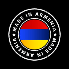 Made in Armenia text emblem badge, concept background