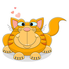 Cartoon cat in love