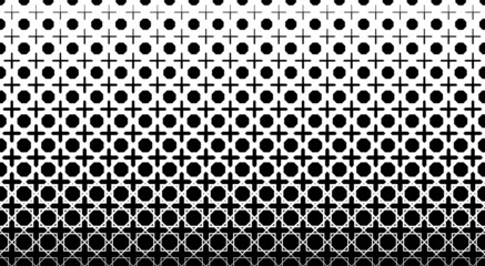 Abstract. Seamless pattern black and white geometric gradient shape. Vector.