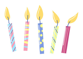 Fototapeta na wymiar Illustration of Happy Birthday candles. Celebration or holiday item.