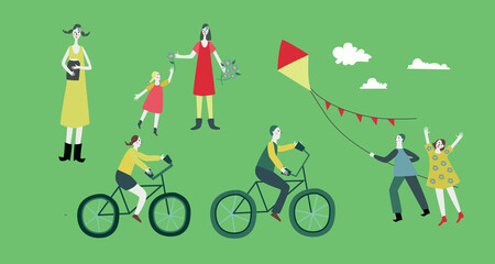 Vector illustration with different people