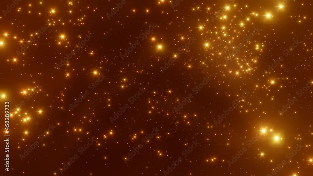 Wall mural abstract motion background shining golden particles. shimmering glittering particles with bokeh. new