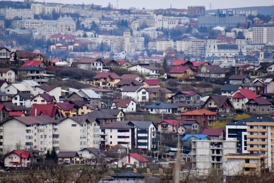 Scenic view of residential houses in Lasi seen from the Visan village