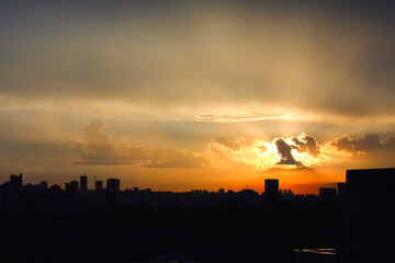 Sao Paulo skyline during sunset