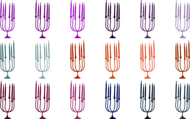 Vector Of the Halloween Colorful Candle