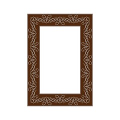 Brown frame with wavy line for photo