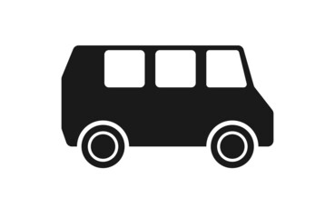 Simple big passenger car bus flat icon