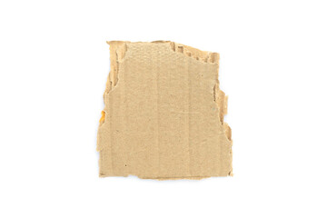 Recycled paper craft stick on a white background. Brown paper torn or ripped pieces of paper isolated on white background.