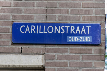 Street Sign Carillonstraat At Amsterdam The Netherlands 19-9-2021