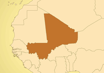 Mali map old vintage Africa