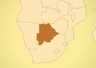 Botswana map old vintage Africa