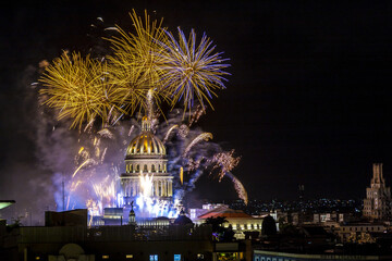 Famous National Capitol Building during fireworks in Havana, Cuba - obrazy, fototapety, plakaty