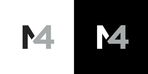 Modern and unique letter M4 initial logo design